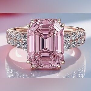 Elegant Pink Gemstone Ring with Silver Accents